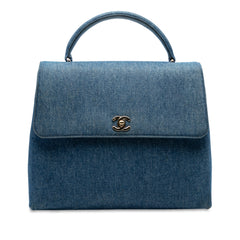 CC Denim Kelly Top Handle Bag
