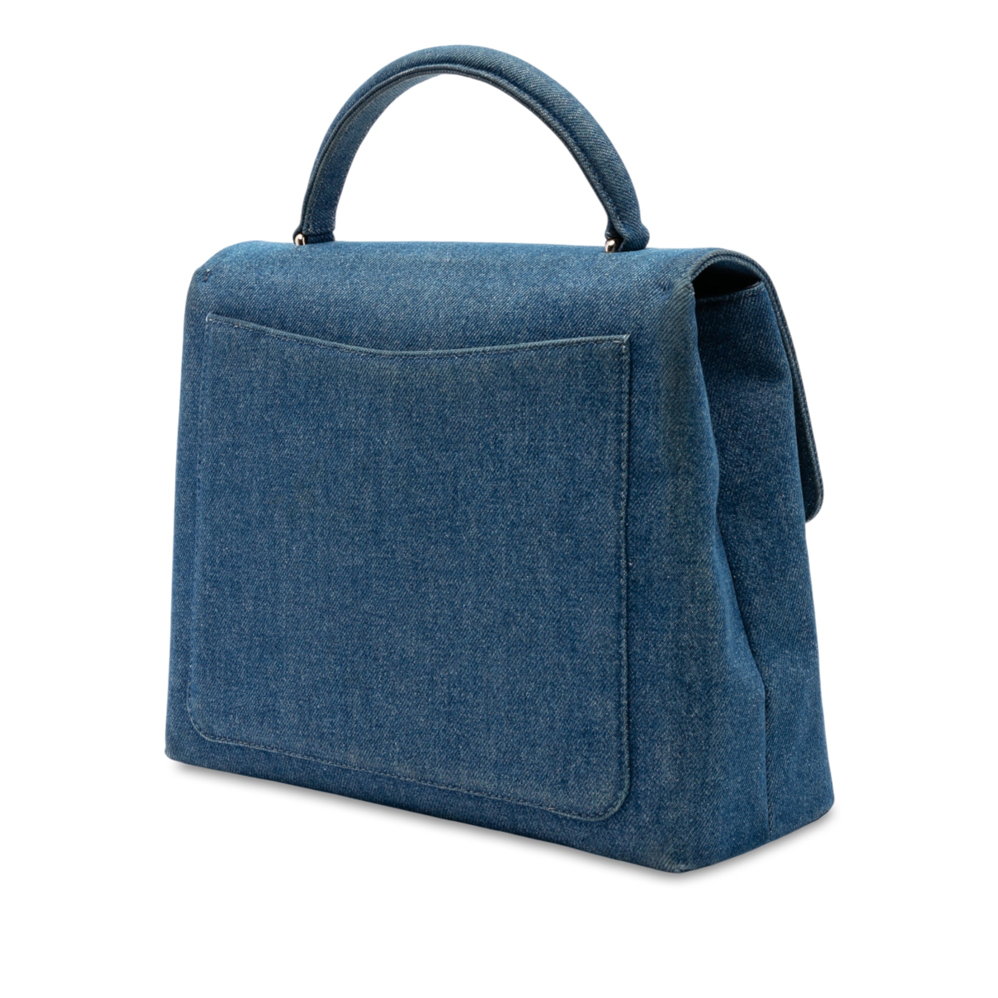 CC Denim Kelly Top Handle Bag