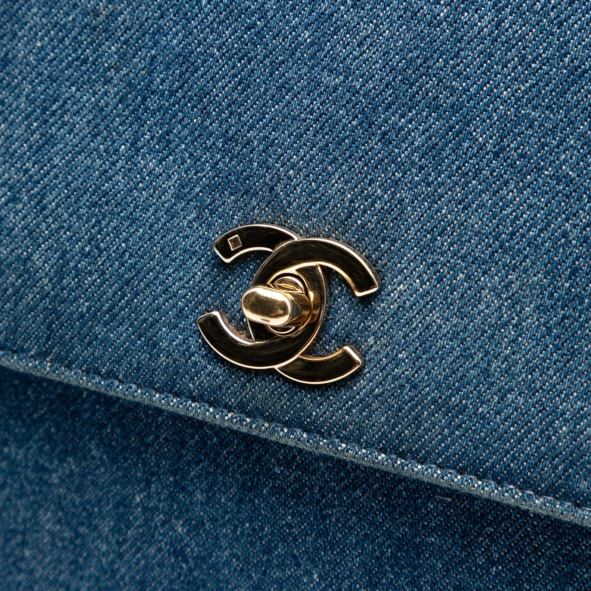 CC Denim Kelly Top Handle Bag