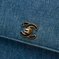 CC Denim Kelly Top Handle Bag