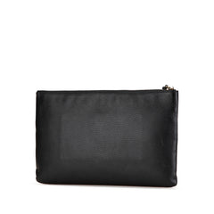 Leather Bamboo Tassel Clutch