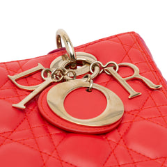 Medium Bicolor Lambskin Cannage Lady Dior