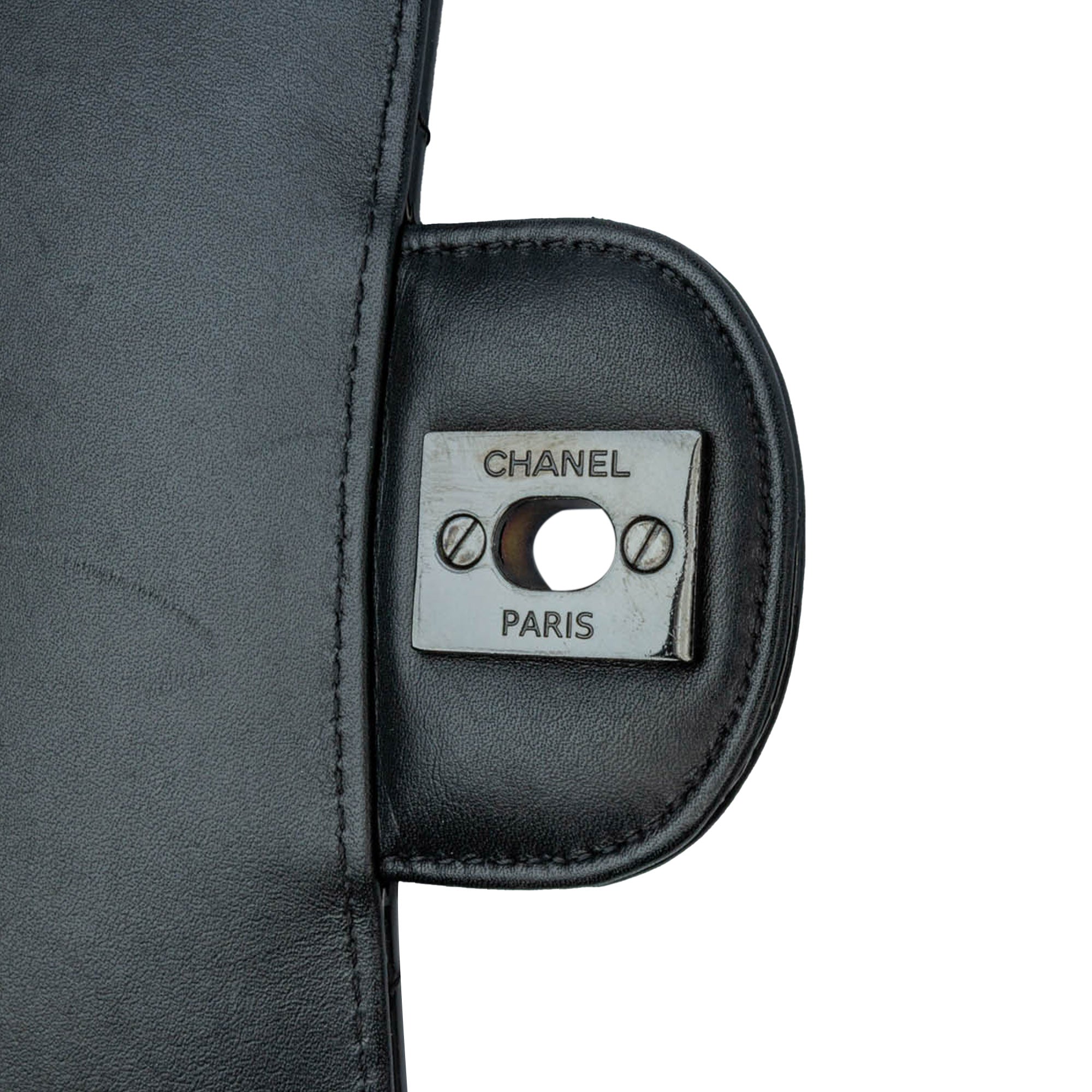 Mini Square Classic Patent So Black Single Flap