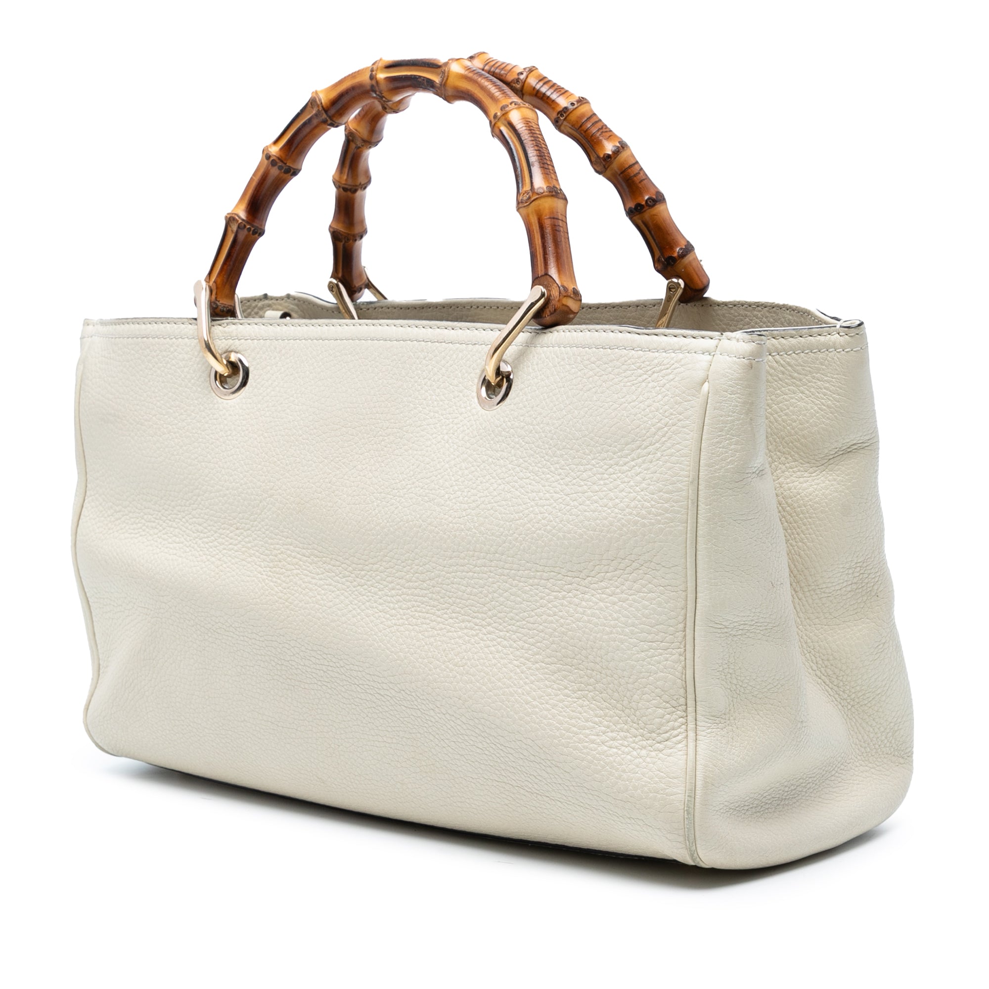 Medium Calfskin Bamboo Shopper Satchel