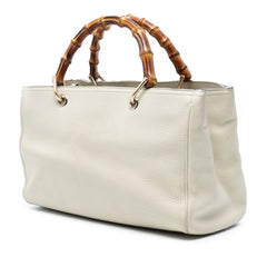 Medium Calfskin Bamboo Shopper Satchel