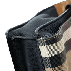 Small Leather and House Check Canvas Derby Macken Crossbody