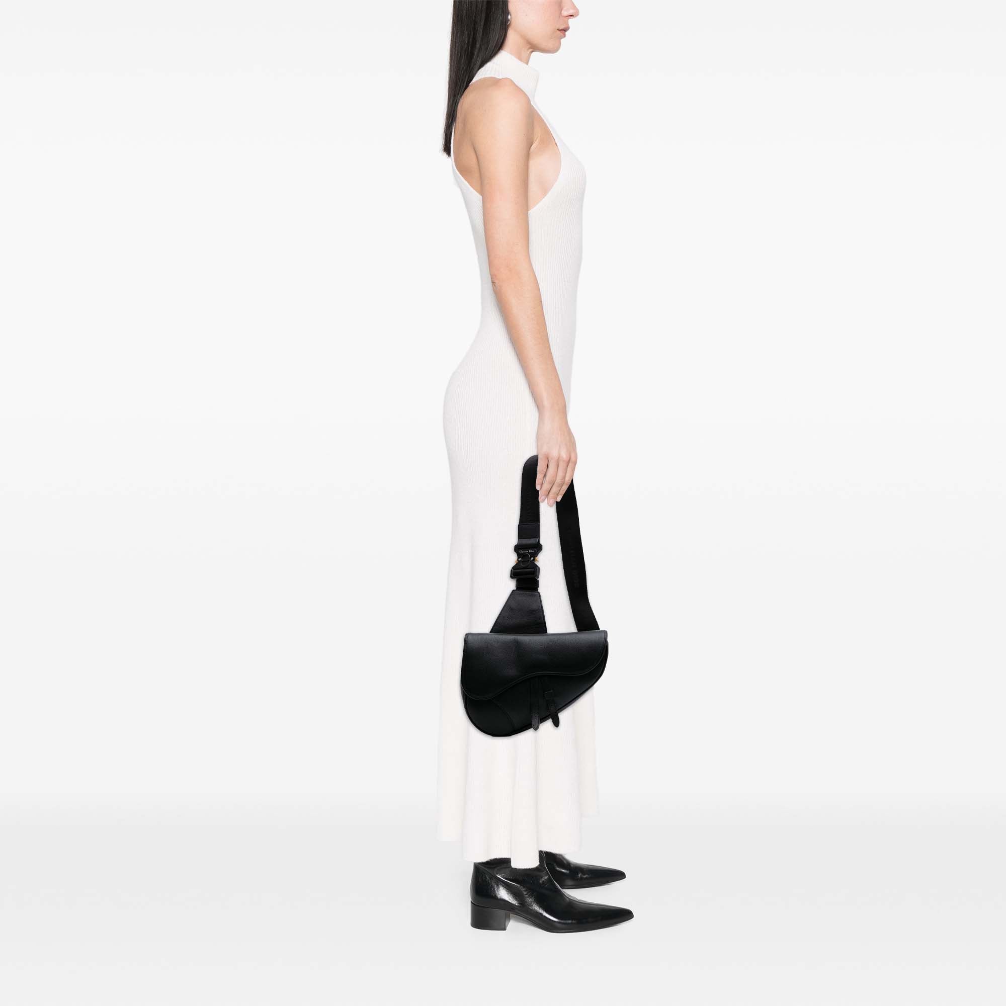 Grained Calfskin Saddle Bag