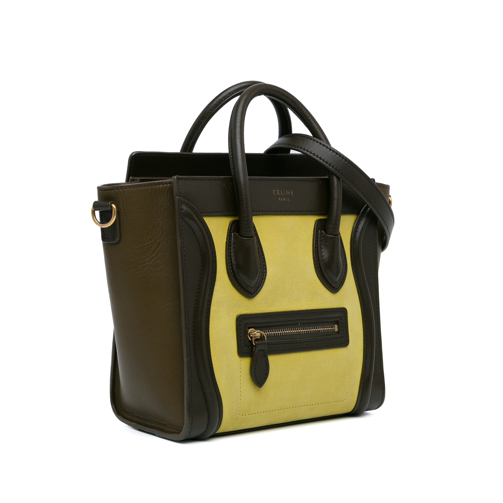 Nano Tricolor Nubuck and Calfskin Luggage Tote