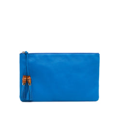 Calfskin Bamboo Tassel Clutch