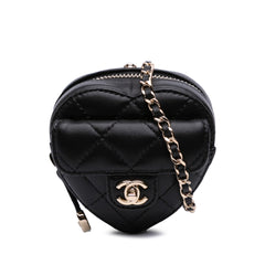 Lambskin CC in Love Heart Necklace Bag