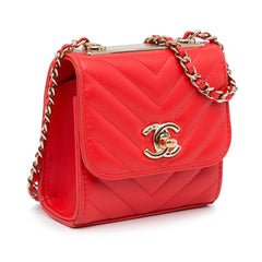 Mini Chevron Lambskin Trendy CC Chain Wallet