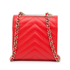 Mini Chevron Lambskin Trendy CC Chain Wallet