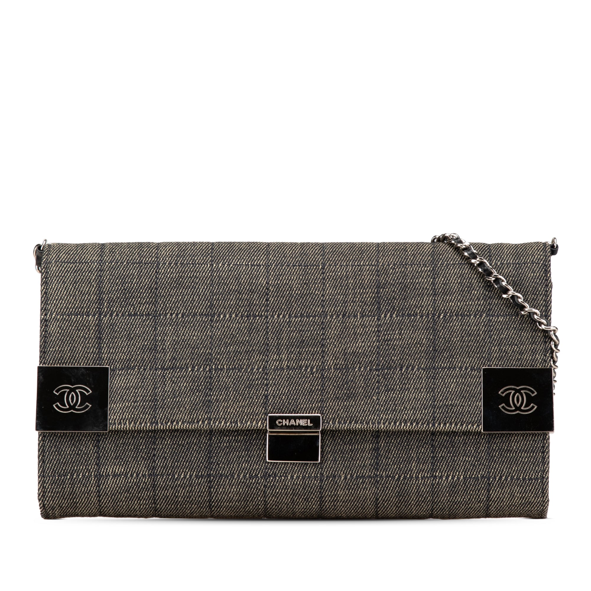 CC Choco Bar Denim Chain Flap