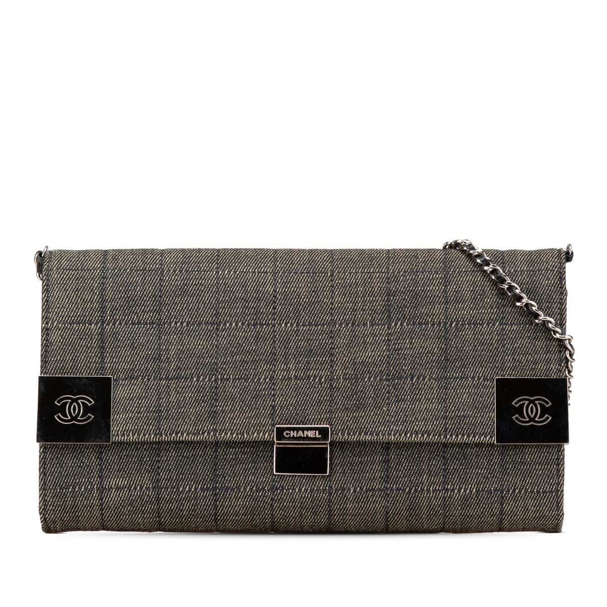 CC Choco Bar Denim Chain Flap