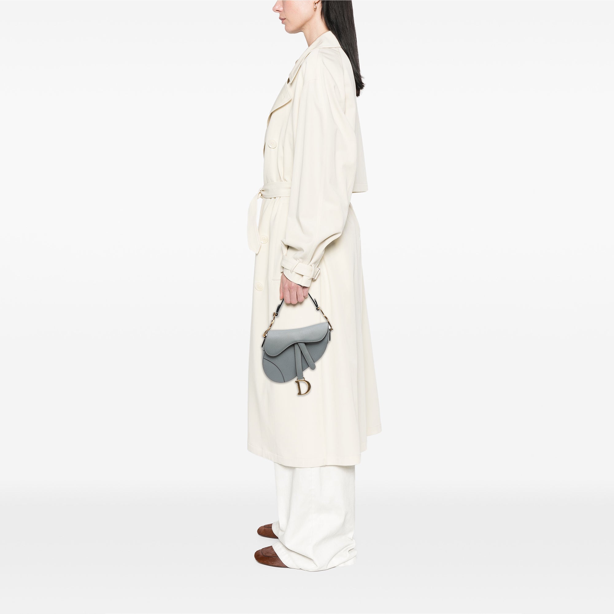 Mini Grained Calfskin Saddle Bag