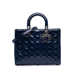 Large Patent Cannage Lady Dior