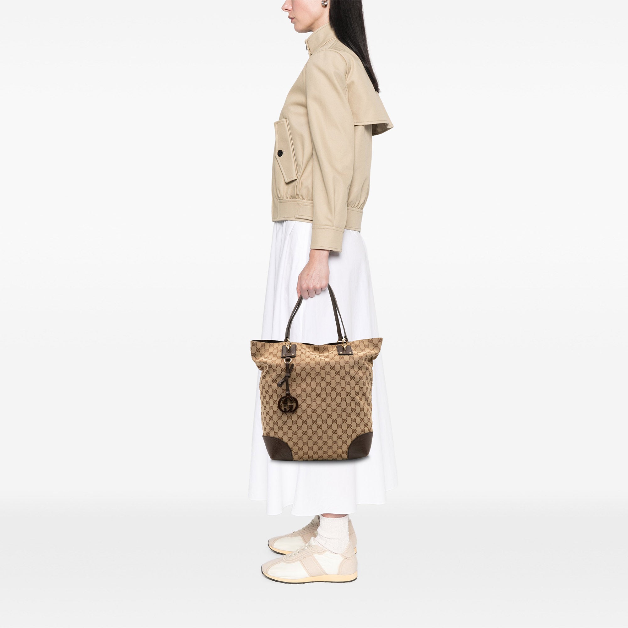Large GG Canvas GG Charm Tote