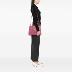 Small Bicolor Saffiano Cuir Double Satchel
