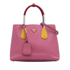 Small Bicolor Saffiano Cuir Double Satchel