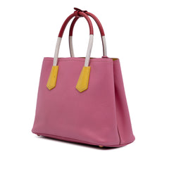 Small Bicolor Saffiano Cuir Double Satchel