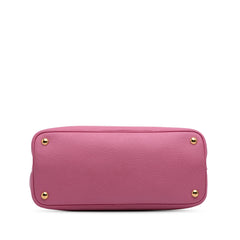 Small Bicolor Saffiano Cuir Double Satchel