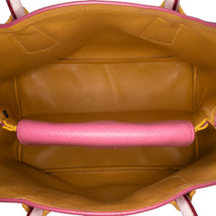 Small Bicolor Saffiano Cuir Double Satchel