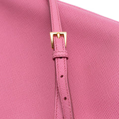 Small Bicolor Saffiano Cuir Double Satchel