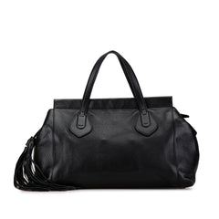 Leather Lady Tassel Top Handle Bag