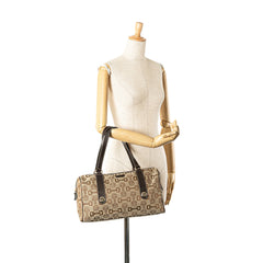 Canvas Horsebit Charmy Boston Bag