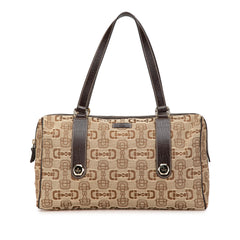 Canvas Horsebit Charmy Boston Bag