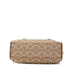 Canvas Horsebit Charmy Boston Bag