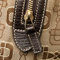 Canvas Horsebit Charmy Boston Bag