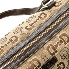 Canvas Horsebit Charmy Boston Bag