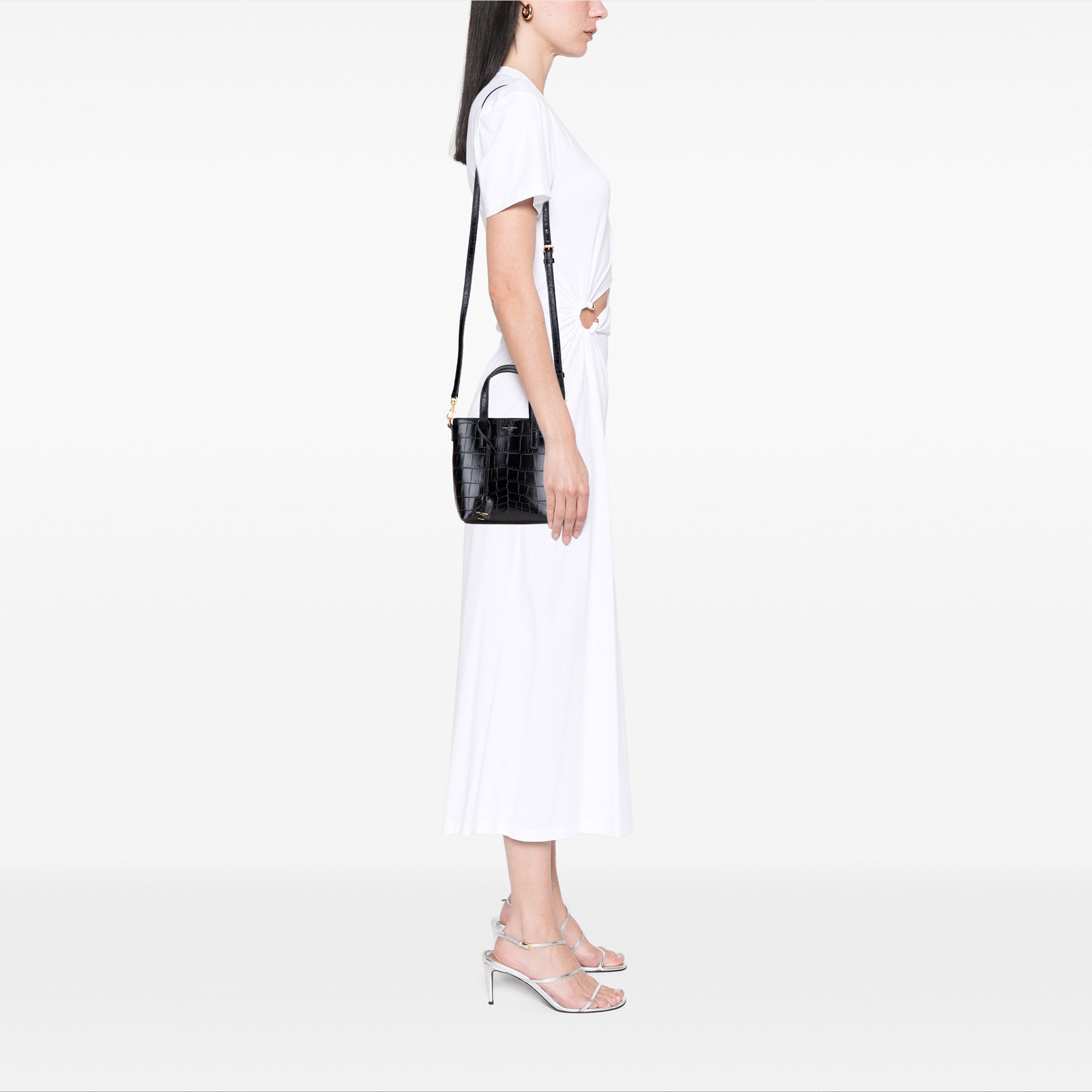 Mini Toy Embossed Leather Shopping Tote