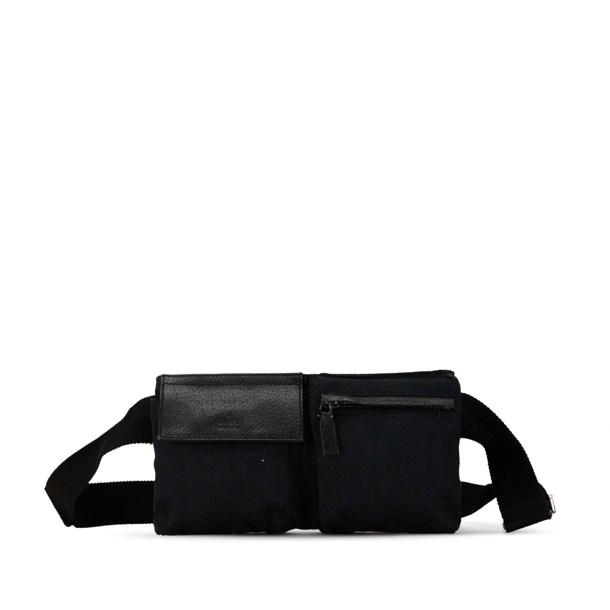 GG Canvas Double Pocket Belt Bag