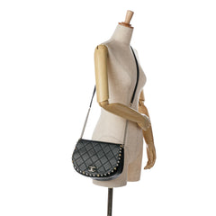 Quilted Lambskin Studded Bubble Flap