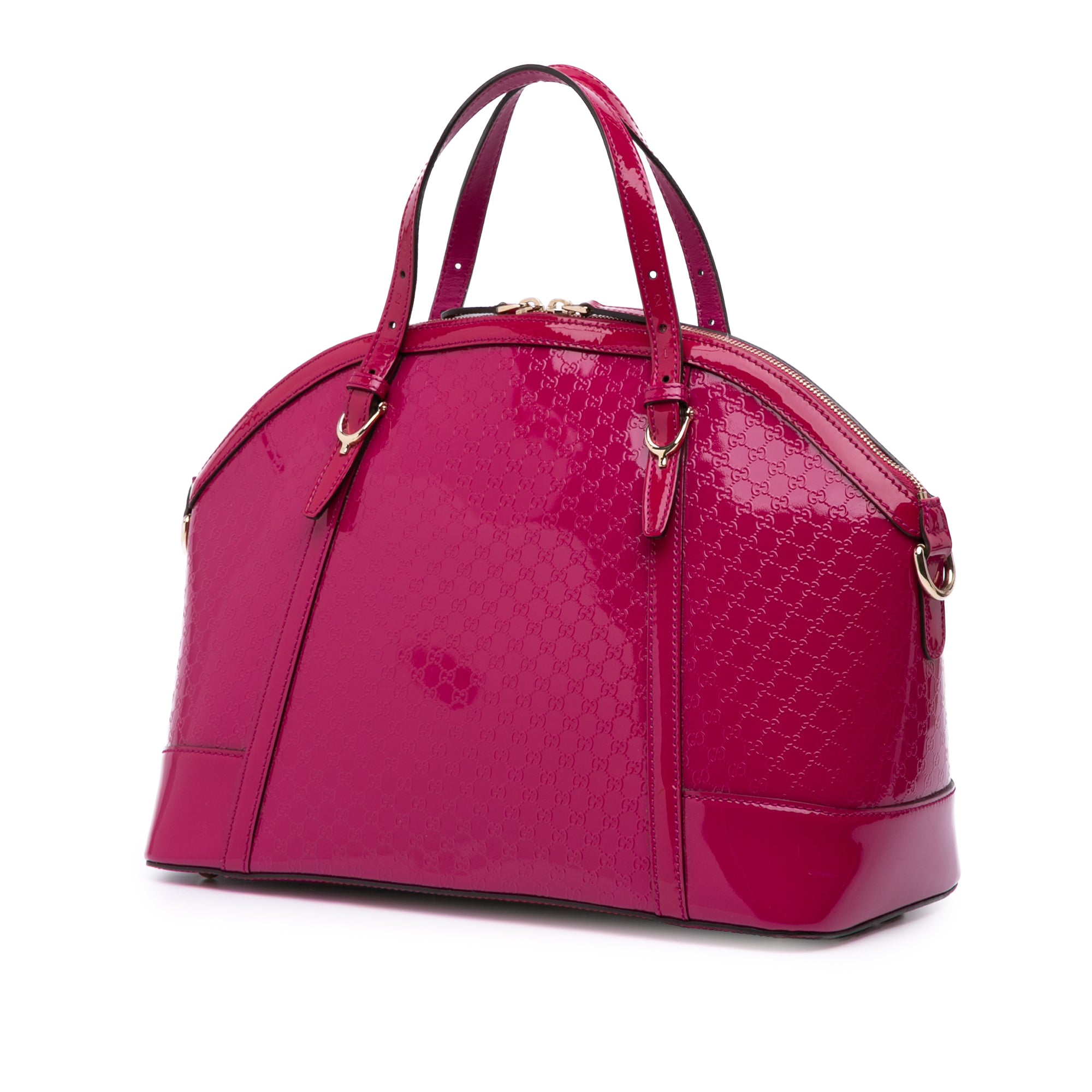 Large Microguccissima Patent Nice Dome Satchel