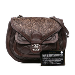 Paris-Salzburg Quilted Lambskin and Pony Hair Saddle Crossbody