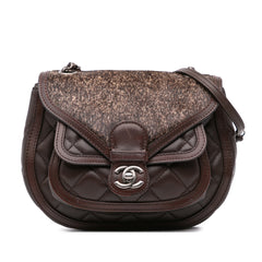 Paris-Salzburg Quilted Lambskin and Pony Hair Saddle Crossbody