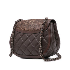 Paris-Salzburg Quilted Lambskin and Pony Hair Saddle Crossbody