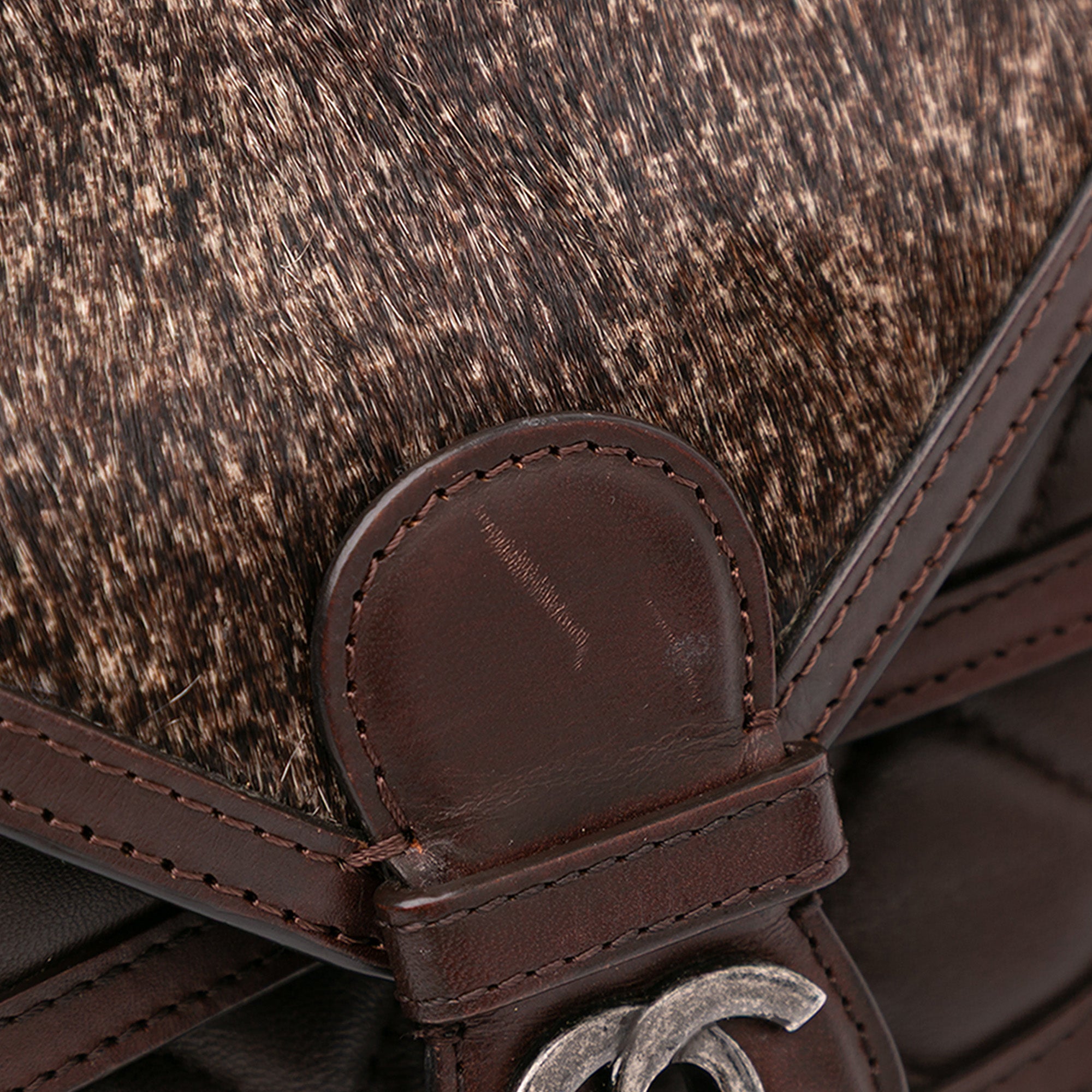 Paris-Salzburg Quilted Lambskin and Pony Hair Saddle Crossbody