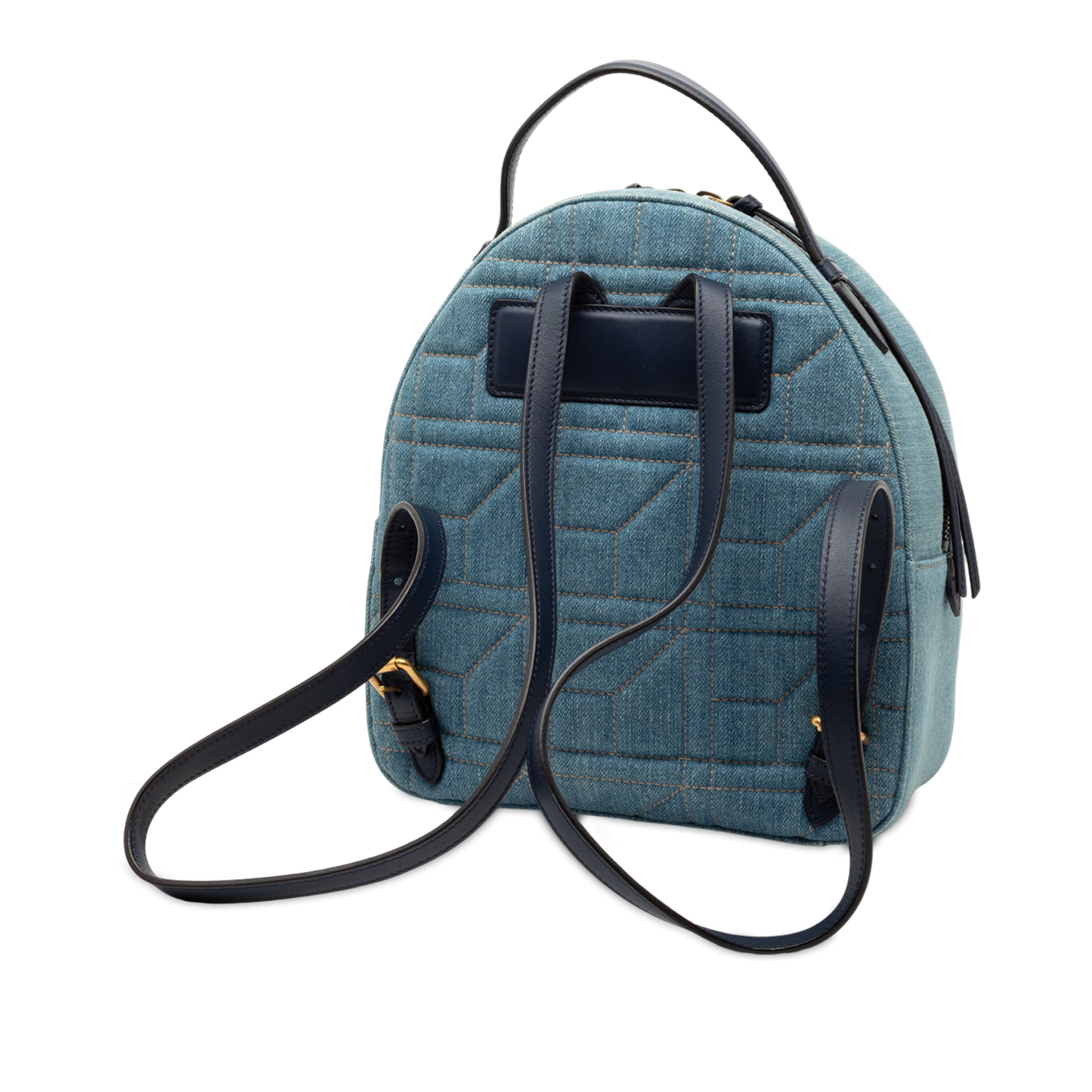 Small GG Marmont Pearl Studded Matelasse Denim Backpack
