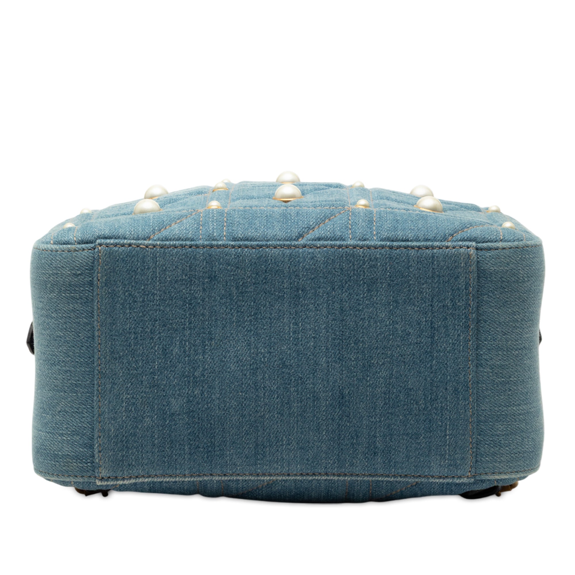 Small GG Marmont Pearl Studded Matelasse Denim Backpack