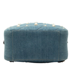 Small GG Marmont Pearl Studded Matelasse Denim Backpack
