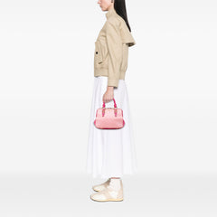 Bicolor Goatskin Madras Bowler Bag