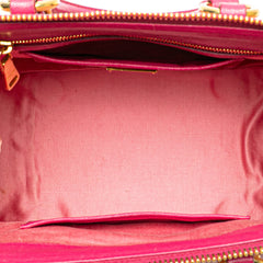 Bicolor Goatskin Madras Bowler Bag