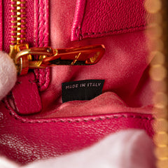 Bicolor Goatskin Madras Bowler Bag