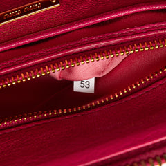 Bicolor Goatskin Madras Bowler Bag
