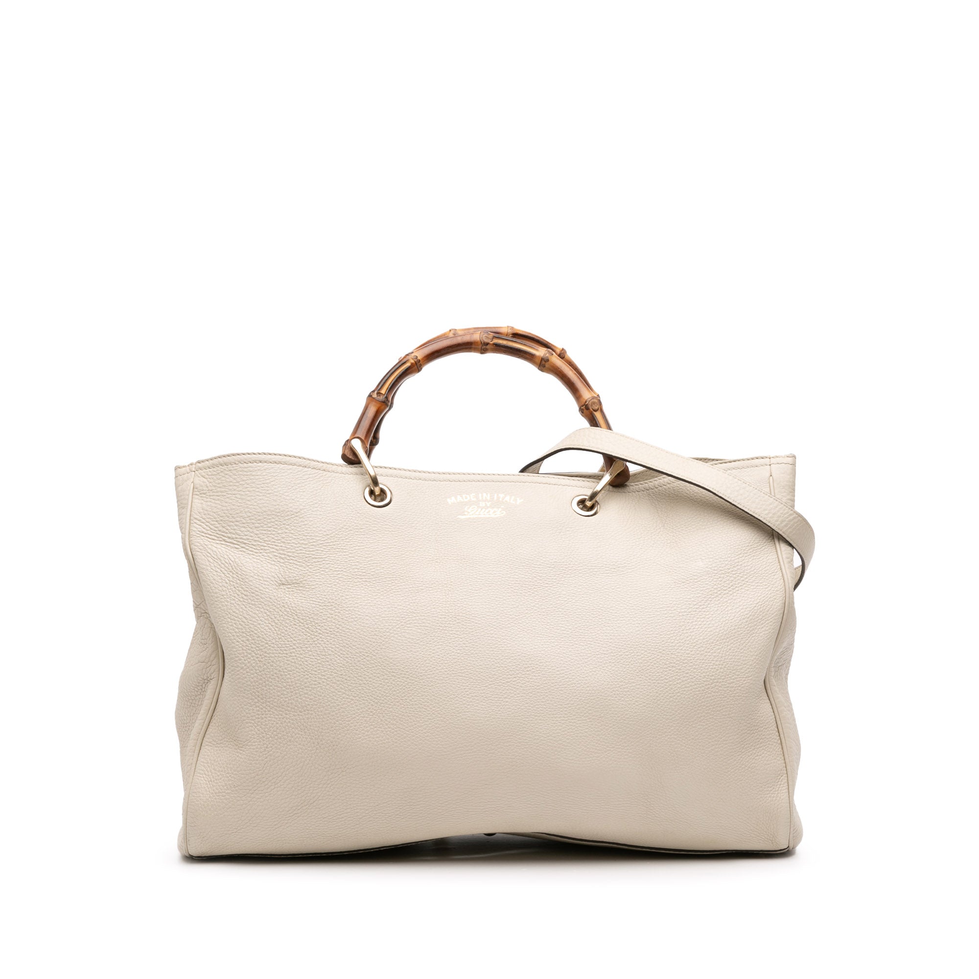 Large Calfskin Bamboo Shopper Satchel