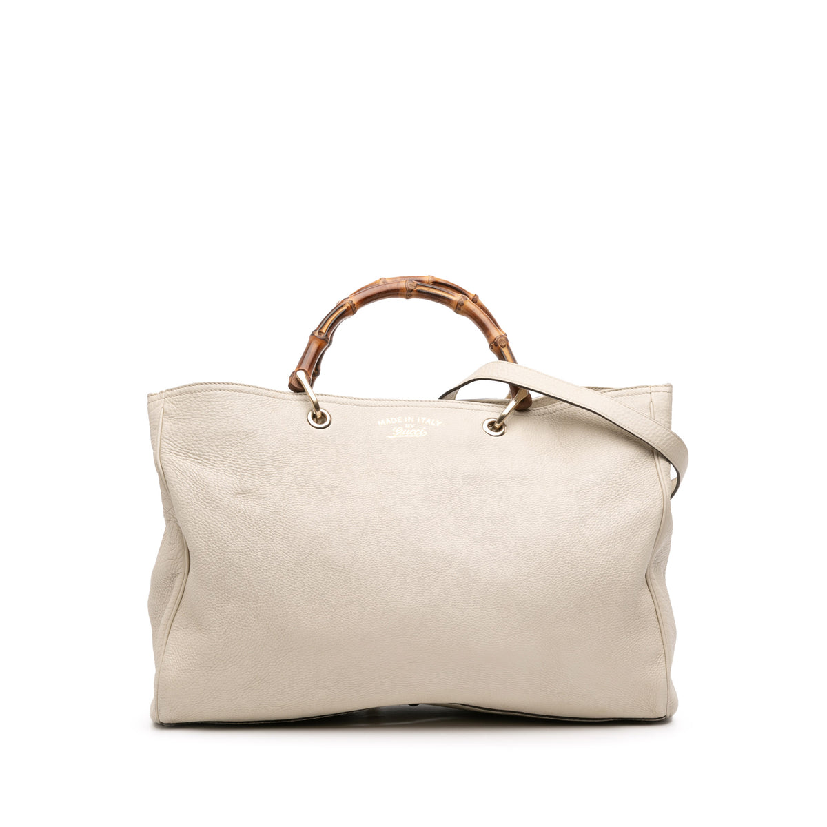 Large Calfskin Bamboo Shopper Satchel